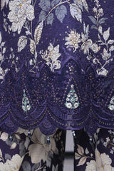 Dressline Pearl Unstitched Heavy Chikankari & Jall Emb Bana Dora Digital Lawn With Voil Dupatta & Cambric Trousers