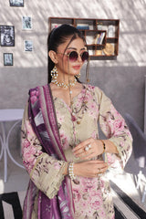 Dressline Pearl Unstitched Heavy Chikankari & Jall Emb Bana Dora Digital Lawn With Voil Dupatta & Cambric Trousers