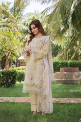 Dressline Hayam Ready-To-Wear 3 Piece Premium Heavy Chikankari Emb Bana Dora Lawn Collection