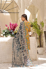 Feathers Unstitched 3 Piece Digital Printed Lawn Summer Suit-PANSY-FT383