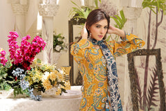 Feathers Unstitched 3 Piece Digital Printed Lawn Summer Suit-PANSY-FT383