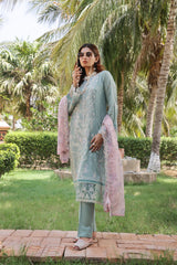 Dressline Silvana Ready-To-Wear 3 Piece Premium Heavy Chikankari Emb Bana Dora Lawn Collection