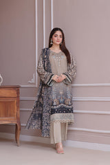 Dressline Launching New Unstitched 3 Pcs Premium Chikankari Emb Digital Printed Bana Dora Lawn Collection
