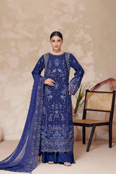 Fiza By Dressline Semi Stitched 3 Piece Chiffon Formals Collection'2025-fiza-semi-stitched-royal-sapphire