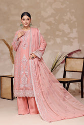 Fiza By Dressline Semi Stitched 3 Piece Chiffon Formals Collection'2025-fiza-semi-stitched-vintage-rose