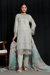 Dressline 3 Piece Emb Chikankari Lawn Suit 540