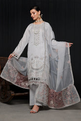 Dressline 3 Piece Emb Chikankari Lawn Suit 535