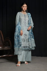 Dressline 3 Piece Emb Chikankari Lawn Suit 537