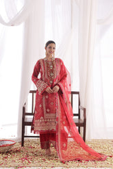 Dressline Ilaan Luxury Unstitched 3 Piece Emb Organza Dress