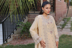 Dressline Zinnia Semi Stitched 3 Piece Luxury Emb Chiffon Collection With Sequins, Emb Dupatta & Grip Trousers