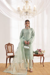 Dressline Xenia Luxury Emb Organza Clutches Collection 3 Piece Semi Stitched