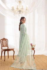 Dressline Xenia Luxury Emb Organza Clutches Collection 3 Piece Semi Stitched