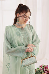 Dressline Xenia Luxury Emb Organza Clutches Collection 3 Piece Semi Stitched