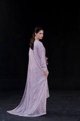 Saffron By Dressline Stitched 3 Piece Luxury Chiffon Formals Collection'2025-saffron-chiffon-lavender-3pcStitched