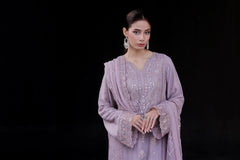 Saffron By Dressline Stitched 3 Piece Luxury Chiffon Formals Collection'2025-saffron-chiffon-lavender-3pcStitched