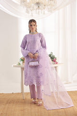 Dressline Xenia Luxury Emb Organza Clutches Collection 3 Piece Semi Stitched