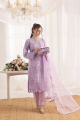 Dressline Xenia Luxury Emb Organza Clutches Collection 3 Piece Semi Stitched