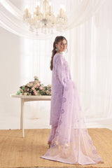 Dressline Xenia Luxury Emb Organza Clutches Collection 3 Piece Semi Stitched