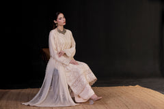 Saffron By Dressline Stitched 3 Piece Luxury Chiffon Formals Collection'2025-saffron-chiffon-crmwhite-3pcStitched