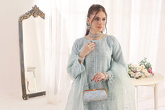 Dressline Xenia Luxury Emb Organza Clutches Collection 3 Piece Semi Stitched