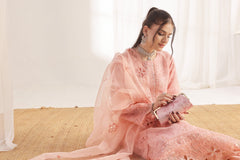 Dressline Xenia Luxury Emb Organza Clutches Collection 3 Piece Semi Stitched