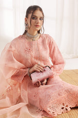 Dressline Xenia Luxury Emb Organza Clutches Collection 3 Piece Semi Stitched