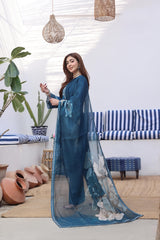 Dressline Bella Semi Stitched 3 Piece Premium Emb Chikankari & Laserkari Jacquard Lawn Collection