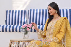 Dressline Bella Semi Stitched 3 Piece Premium Emb Chikankari & Laserkari Jacquard Lawn Collection