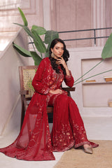 Dressline Launching New Stitched 3 Piece Emb Luxury Chiffon Gharara Collection