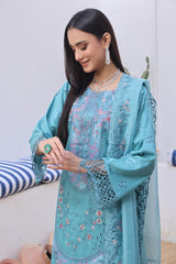 Dressline Bella Semi Stitched 3 Piece Premium Emb Chikankari & Laserkari Jacquard Lawn Collection