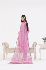 Dressline New Un Stitched 3 Pcs Premium Chikankari Emb Check Lawn Digital Printed Collection