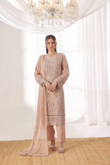 Dressline Fastif Stitched 3 Piece Emb Luxury Chiffon Collection