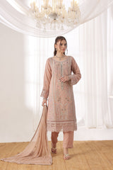 Dressline Fastif Stitched 3 Piece Emb Luxury Chiffon Collection