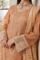 Dressline Jasmine An Elegant Statement Semi Stitched Khaadi Net & Organza Zari Check Collection
