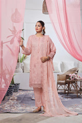 Dressline Launching New Stitched 3 Piece Emb Self Lawn Jacquard Collection