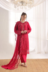 Dressline Fastif Stitched 3 Piece Emb Luxury Chiffon Collection