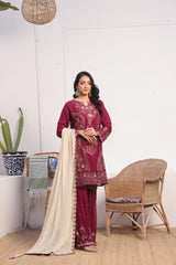 Dressline Launching New Stitched 3 Piece Emb Luxury Chiffon Gharara Collection