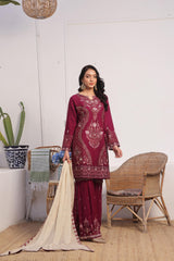 Dressline Launching New Stitched 3 Piece Emb Luxury Chiffon Gharara Collection