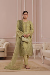 Sharjeena By Dressline Semi Stitched 3 Piece Organza Formals Collection'2025-sharjeena-D-semi-Stitched-yellow