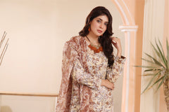 Feathers Unstitched 3 Piece Summer Collection-DUSKY-FT238