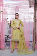 Dressline Stitched 3 Piece Luxury Emb Lawn Jacquard Collection