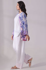 Ora Fashion Stitched 3 Piece Summer Collection'2025-CARDIGAN with Shirt & Farshi Bottom