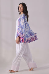 Ora Fashion Stitched 3 Piece Summer Collection'2025-CARDIGAN with Shirt & Farshi Bottom