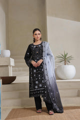 Dressline Qaval Luxury Chikankari Lawn With Embellishments, Boring Work & Bana Dora Embroidery