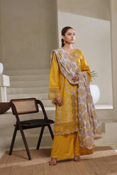 Dressline Qaval Luxury Chikankari Lawn With Embellishments, Boring Work & Bana Dora Embroidery
