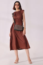 Ora Fashion Stitched Dress Collection'2025-Ora Fashion Coffee Dress