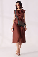 Ora Fashion Stitched Dress Collection'2025-Ora Fashion Coffee Dress