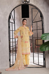 Dressline Salina Emb Sophistication Reimagined Unstitched Chikankari & Cutwork Bana Dora Lawn With Diamond Digital Dupatta & Dyed Cambric Trousers