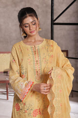 Dressline Salina Emb Sophistication Reimagined Unstitched Chikankari & Cutwork Bana Dora Lawn With Diamond Digital Dupatta & Dyed Cambric Trousers