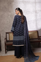 Dressline Salina Emb Sophistication Reimagined Unstitched Chikankari & Cutwork Bana Dora Lawn With Diamond Digital Dupatta & Dyed Cambric Trousers